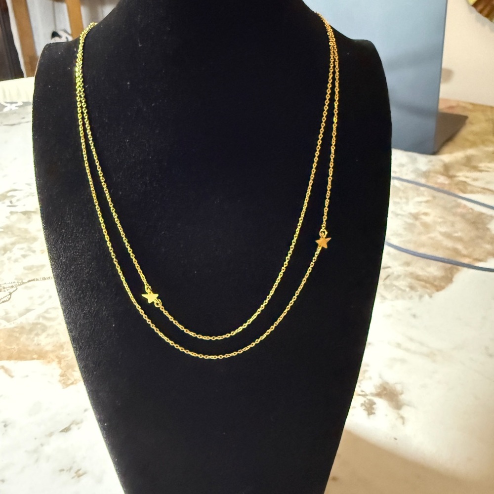 Jennifer Zeuner‎ Gold Star Double Necklace